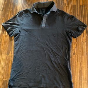 Lulu Lemon Black Short Sleeve Shirt w/ Collar